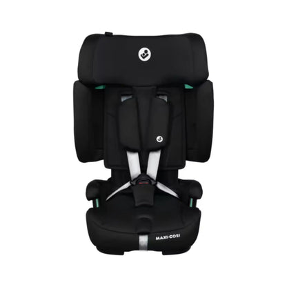 Silla de auto Maxi Cosi negra vista frontal, ideal para la seguridad infantil