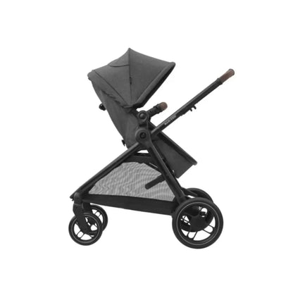 Coche negro MAXI COSI, vista lateral, diseño moderno y funcional