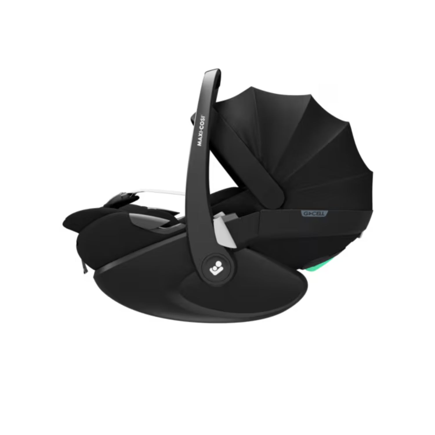 silla de auto negra Maxi Cosi de lado, diseño ergonómico y confortable