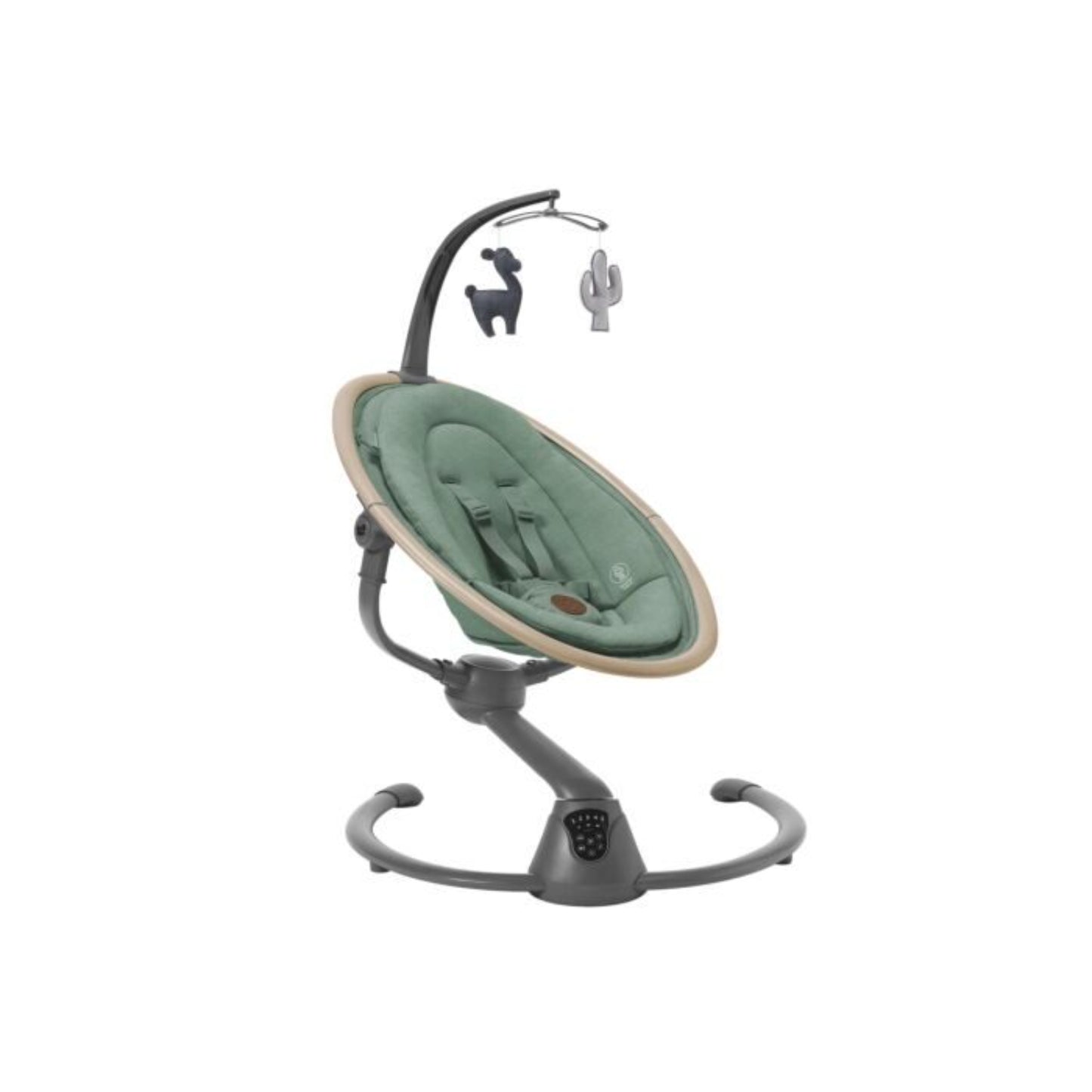 Mecedora verde MAXI COSI, con móvil y diseño ergonómico para bebés