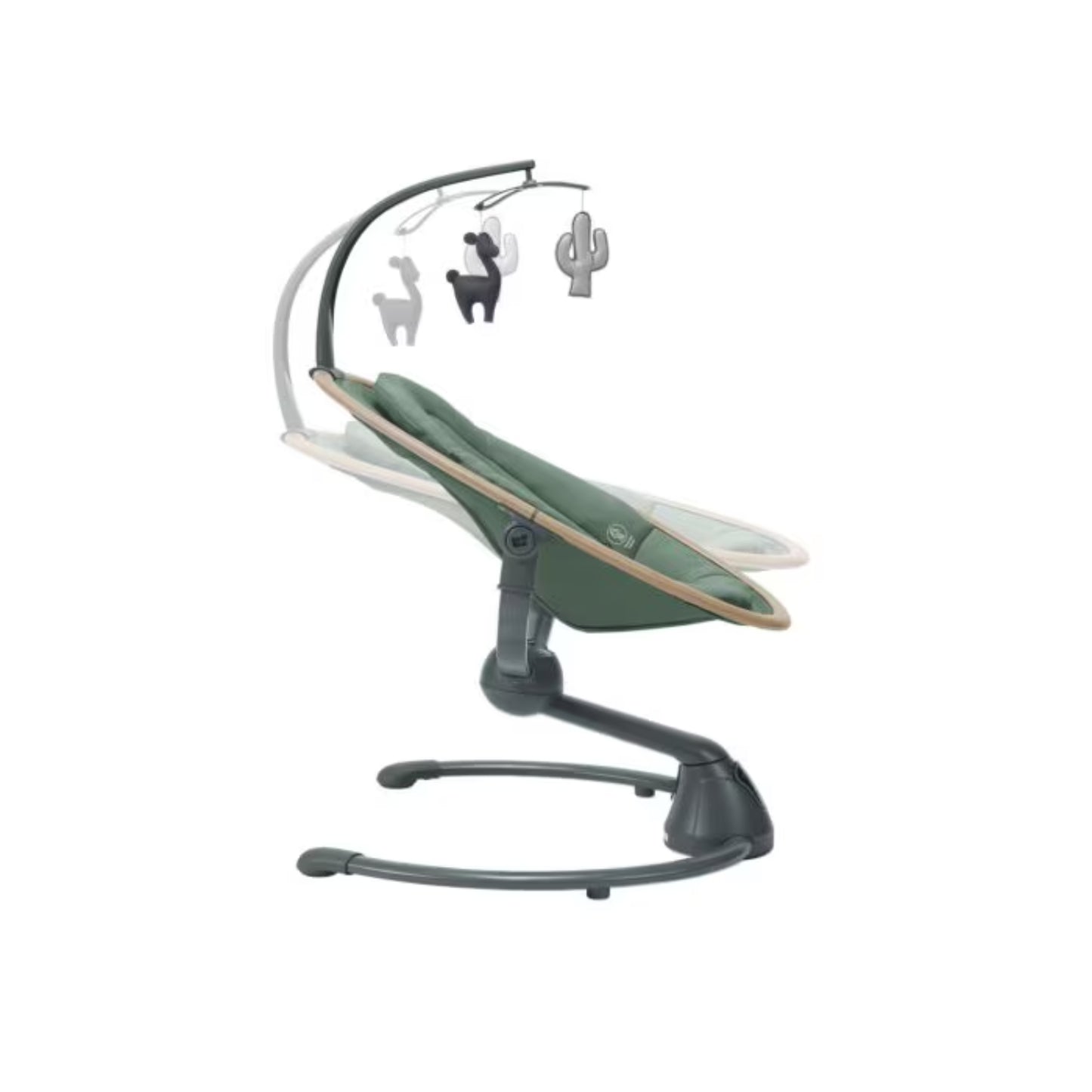 Mecedora verde de MAXI COSI con móviles divertidos y diseño cómodo