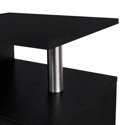 mesa negra de diseño moderno, vista superior, ideal para sala de estar