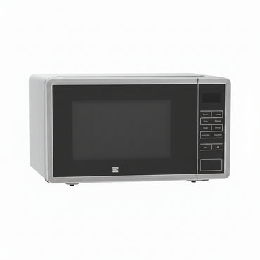 Microondas Kenmore plateado frontal, cocina moderna
