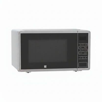 Microondas Kenmore plateado frontal, cocina moderna