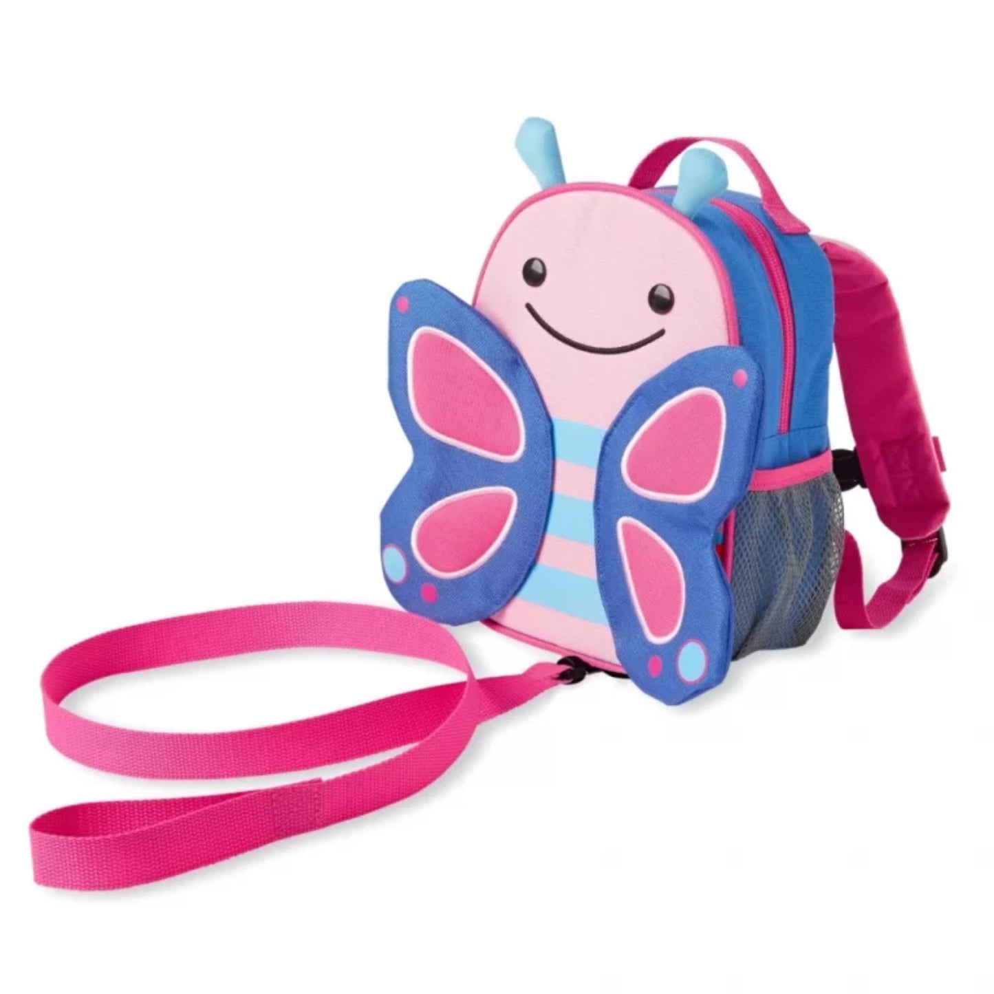 mochila infantil mariposa vista trasera con correa para niños