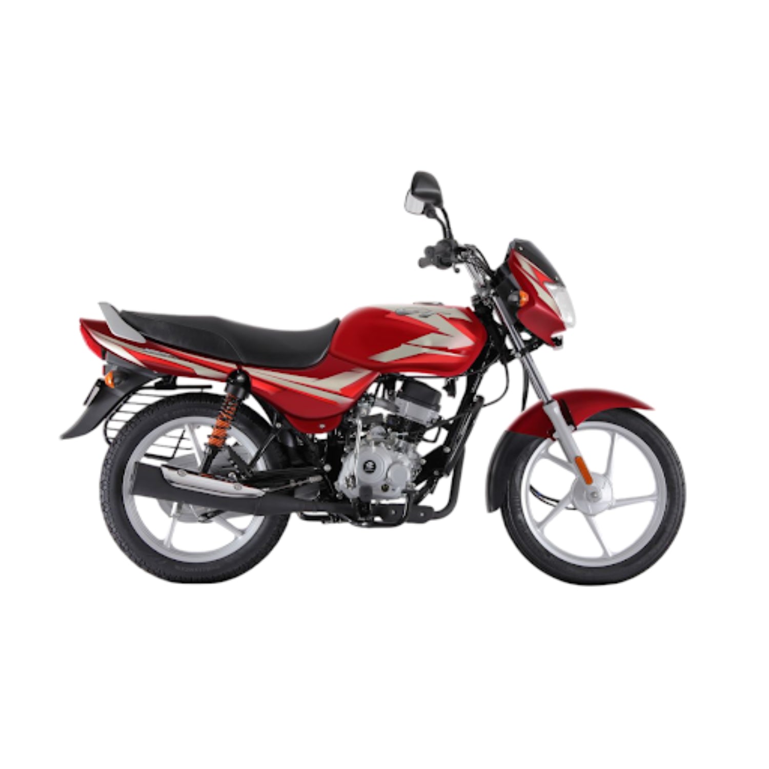 moto de 125cc roja lateral, vista clara del diseño