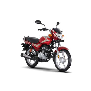 moto de 125cc roja lateral, vista de paseo