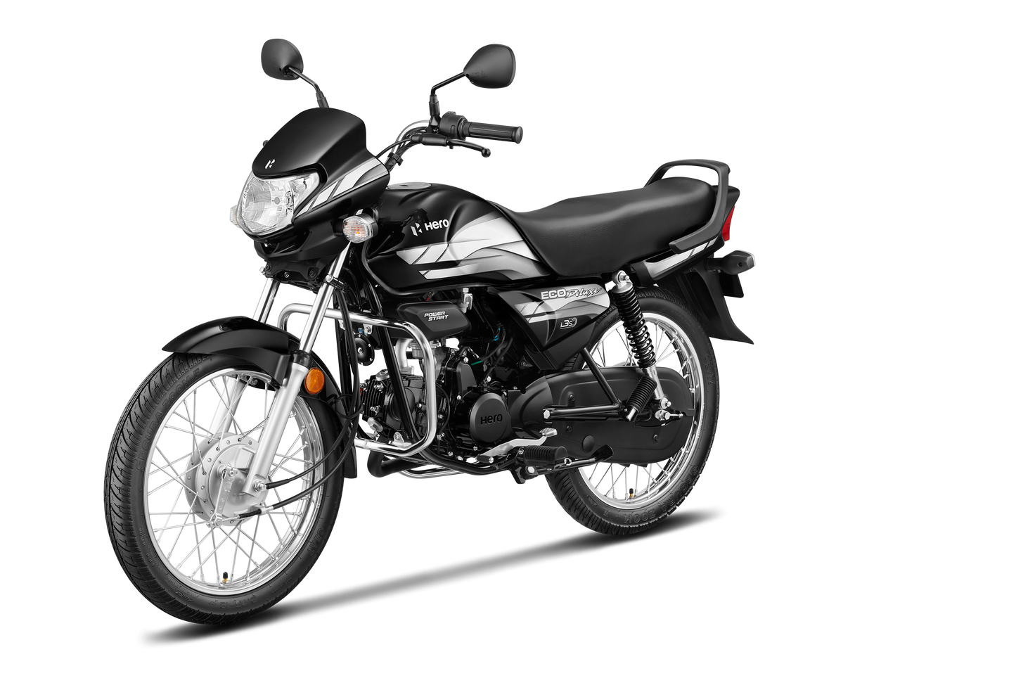 Motocicleta Hero Eco Deluxe en color negro con diseño elegante y tecnología eficiente, motocicleta eco deluxe precio honduras