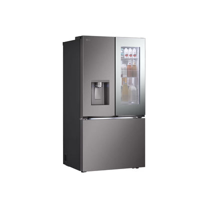 refrigeradora LG negra frontal, dispensador de agua, cocina moderna