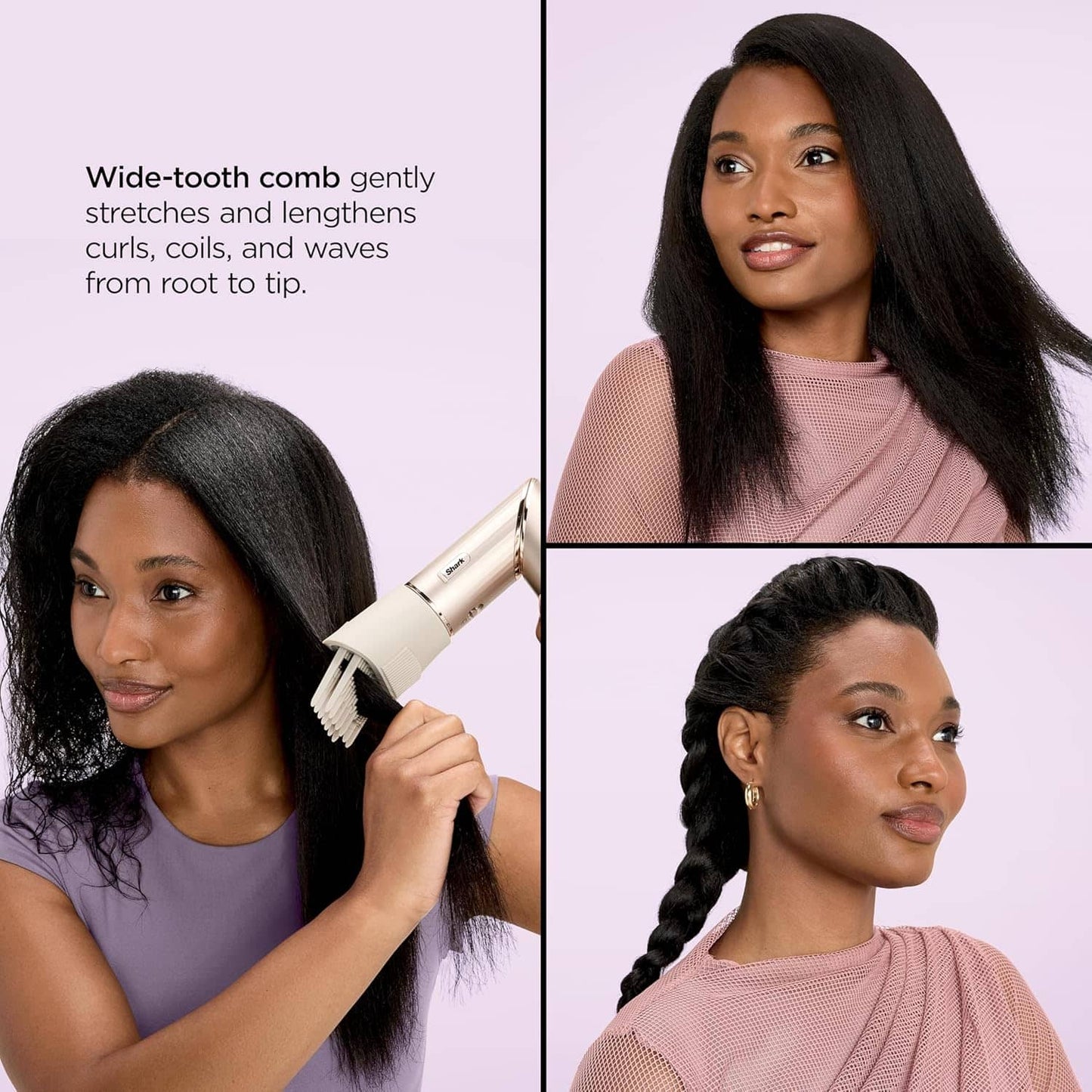 Multiestilizador Shark FlexStyle 4 en 1 con peina de dientes anchos para estilizar diferentes tipos de cabello