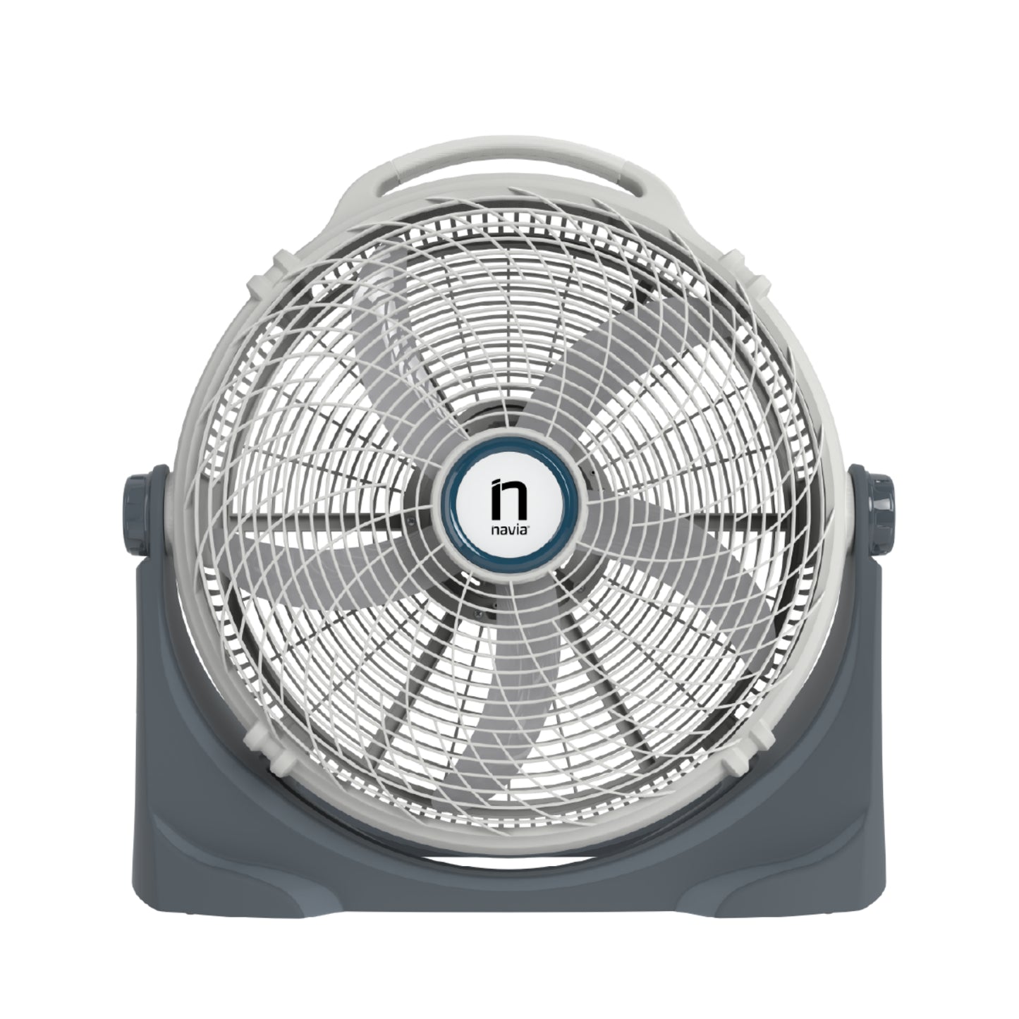 Ventilador NAVIA color gris, vista frontal, ideal para mantener frescura en espacios cerrados