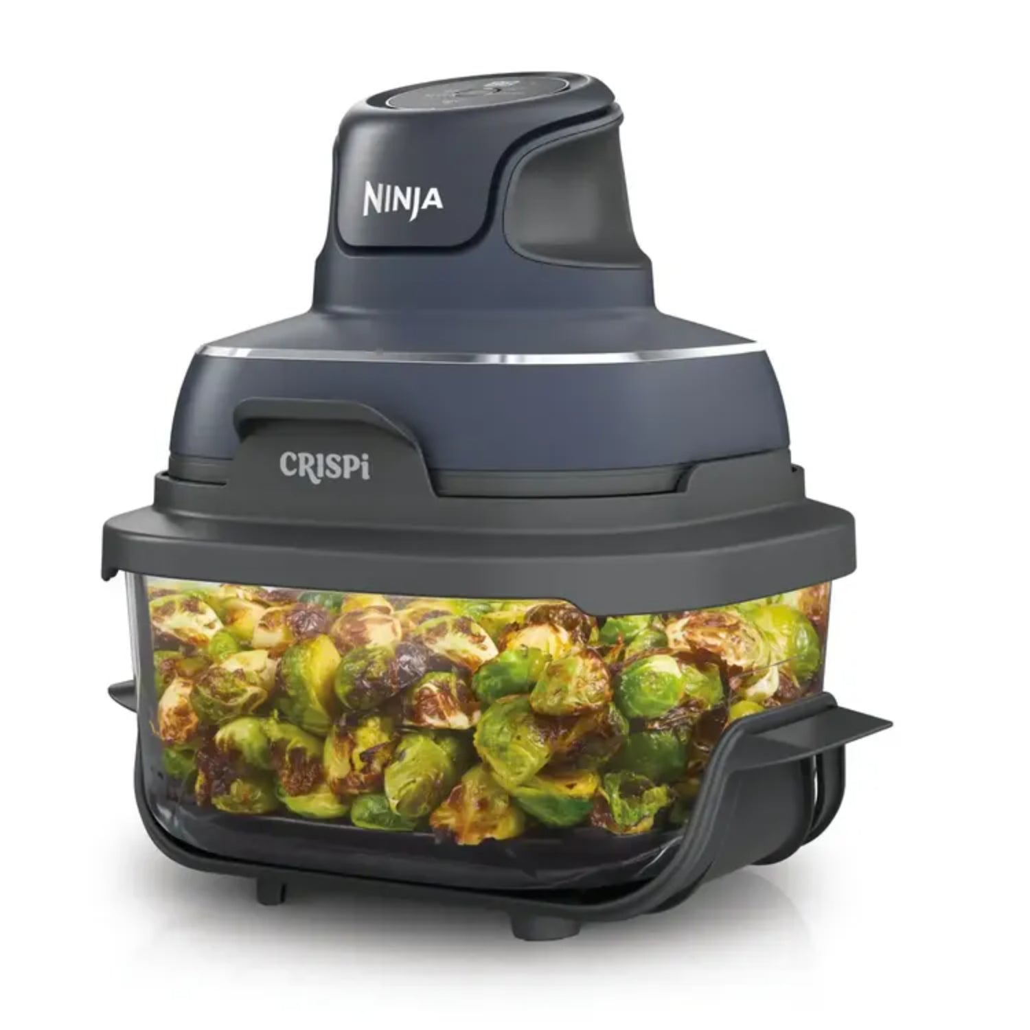 freidora de aire Ninja vista frontal con verduras asadas en la cesta