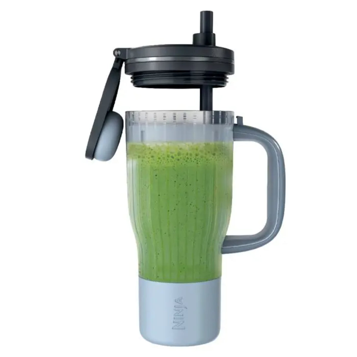 Licuadora Ninja gris frontal, batido verde en vaso