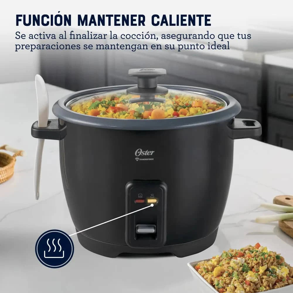 Olla arrocera Oster 10 tazas con función mantener caliente y diseño moderno para preparar arroz fácilmente