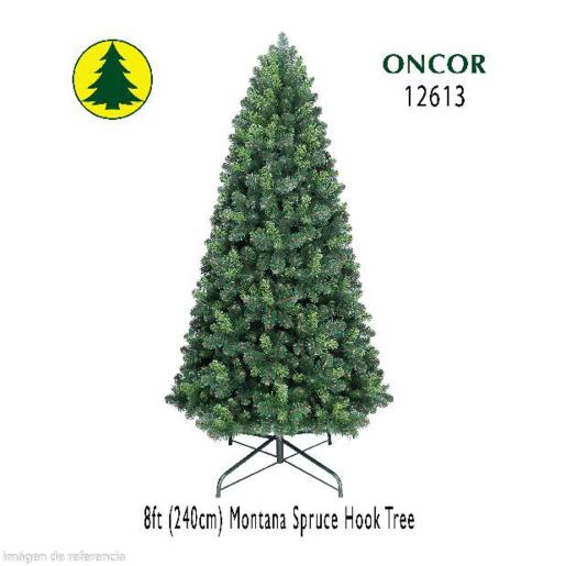 Arbol de navidad ONCOR verde de 240cm, vista frontal, decoración festiva