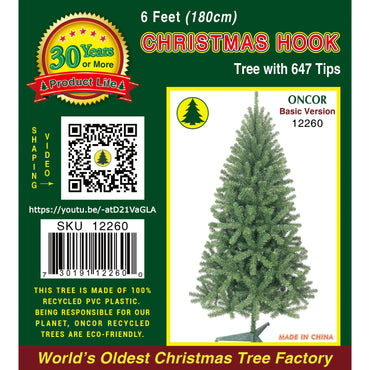 Arbol navideño ONCOR de 180 cm con 647 puntas, ideal para decoraciones festivas