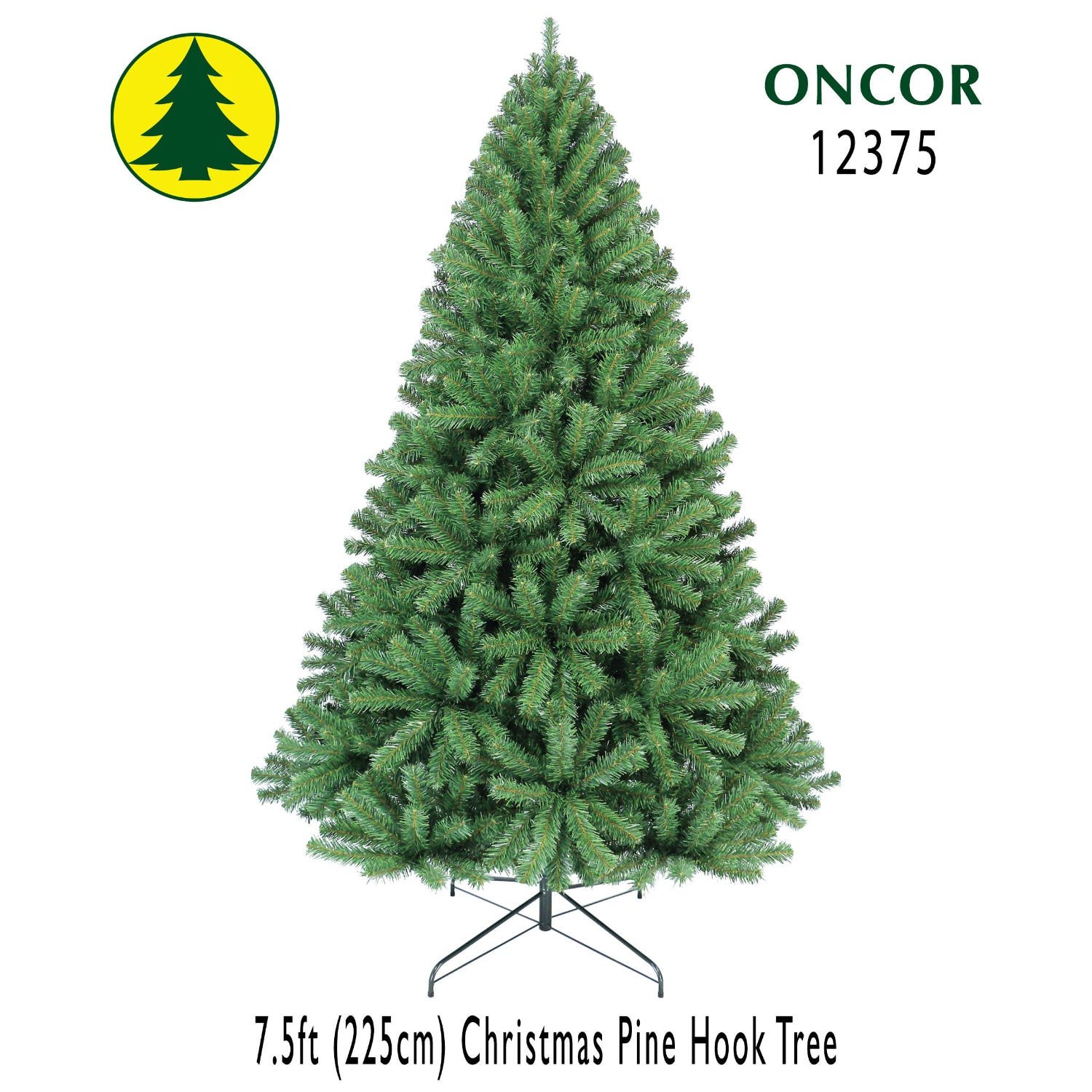 Arbol de Navidad ONCOR 7.5 pies con forma de gancho, decoraciones festivas