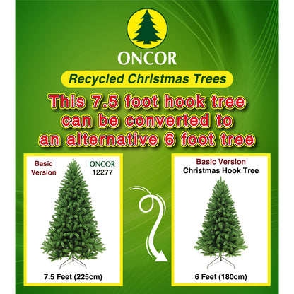 Arbol reciclado de Navidad ONCOR de 7.5 pies con opción de conversión a 6 pies