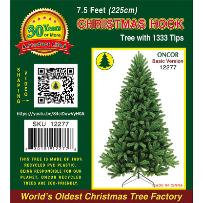 Arbol de Navidad ONCOR de 7.5 pies, con 1333 puntas, vista frontal