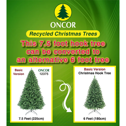 Árbol de Navidad reciclado Oncor, modelo de 2.25 metros, convertible a 1.80 metros