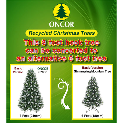 Arbol reciclado ONCOR de 8 pies con opción a 6 pies, adecuado para decoraciones navideñas