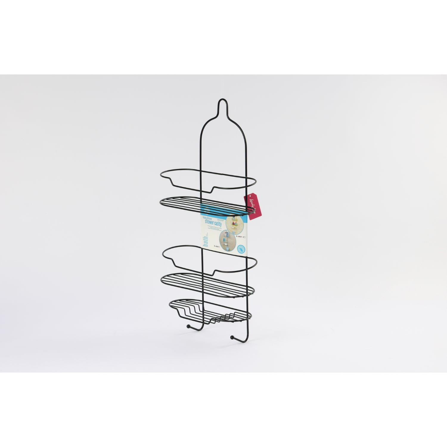 organizador negro de metal, vista lateral, ideal para cocina