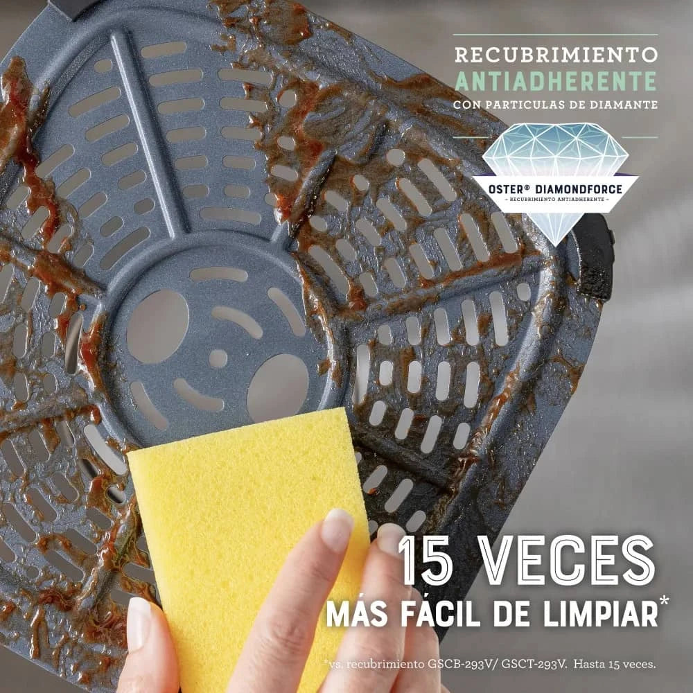 Freidora de aire Oster 4 litros con recubrimiento antiadherente fácil de limpiar y resistente