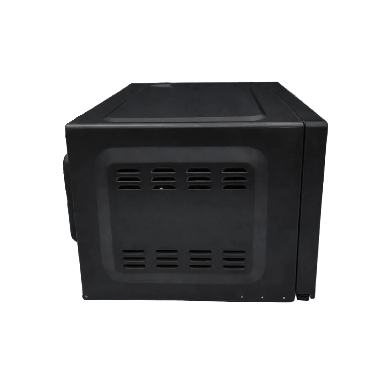 microondas OSTER negro lateral, diseño compacto y moderno
