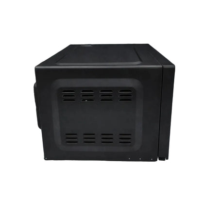 microondas OSTER negro lateral, diseño compacto y moderno