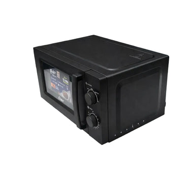 Microondas OSTER negro vista lateral, cocina moderna
