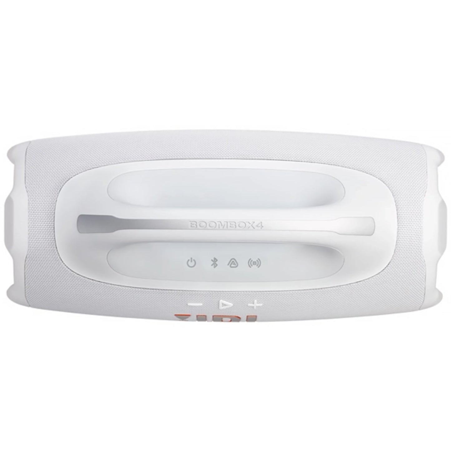 Parlante JBL blanco, vista superior con botones de control