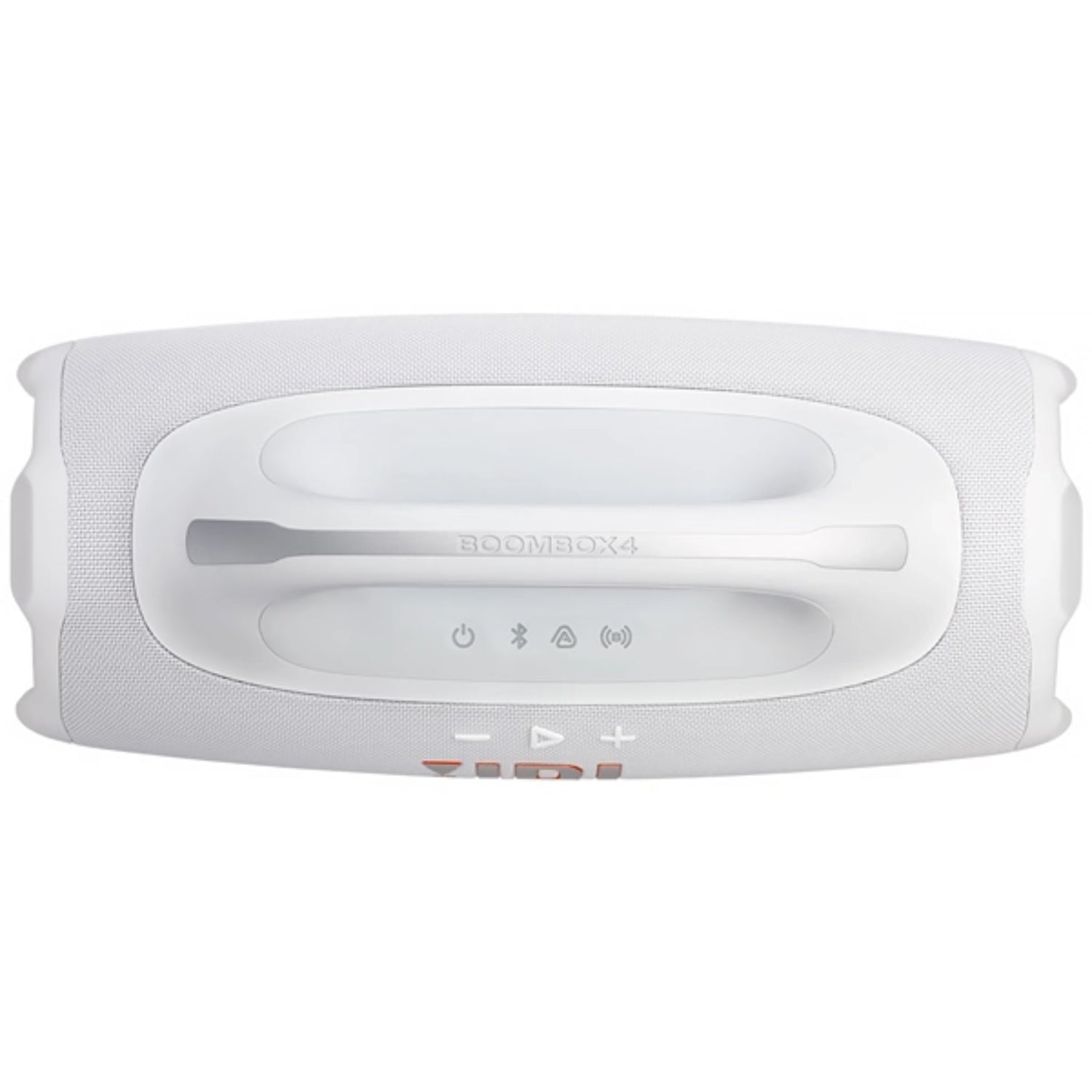 Parlante JBL blanco, vista superior con botones de control
