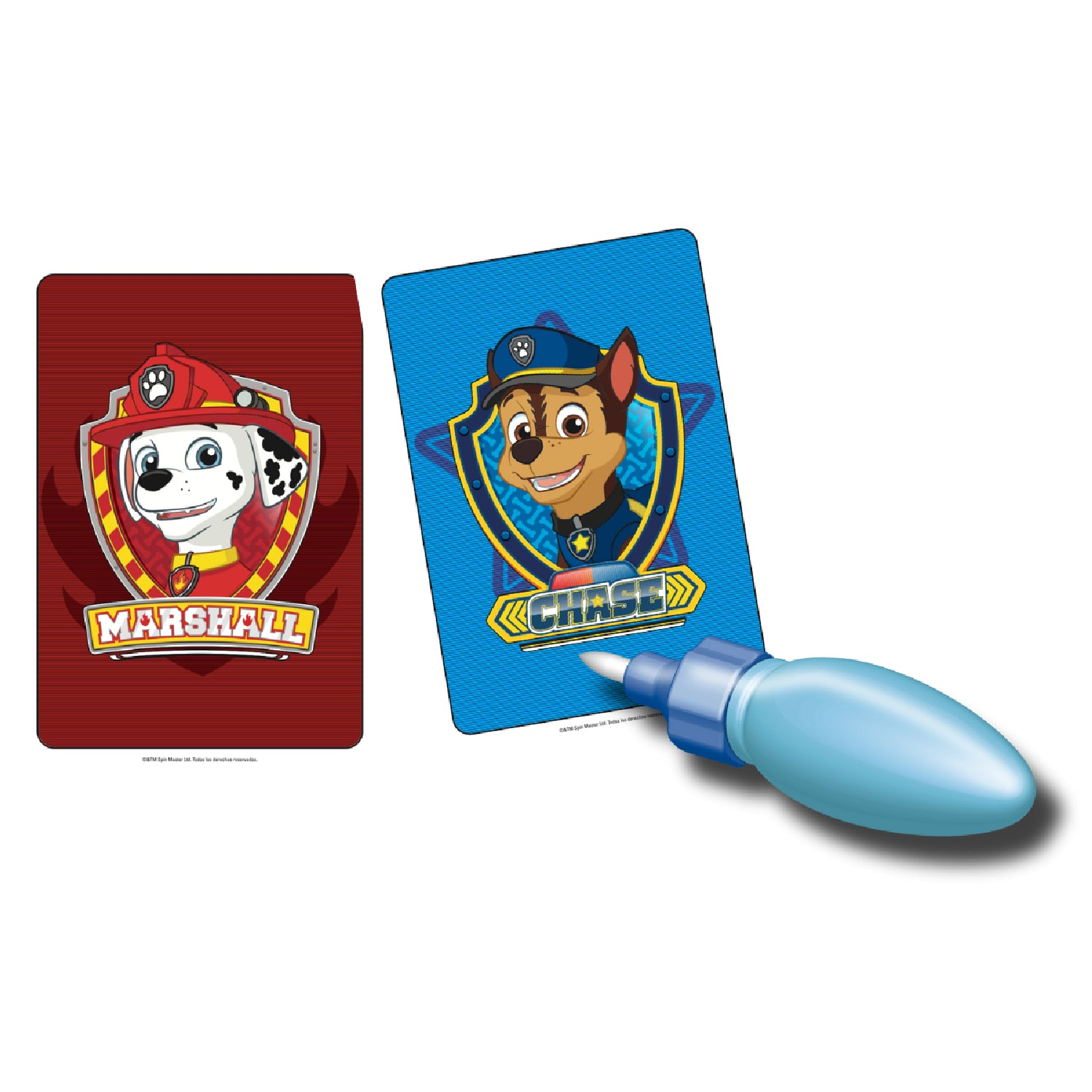 Tarjetas de colorear de Marshall y Chase, juego divertido para niños