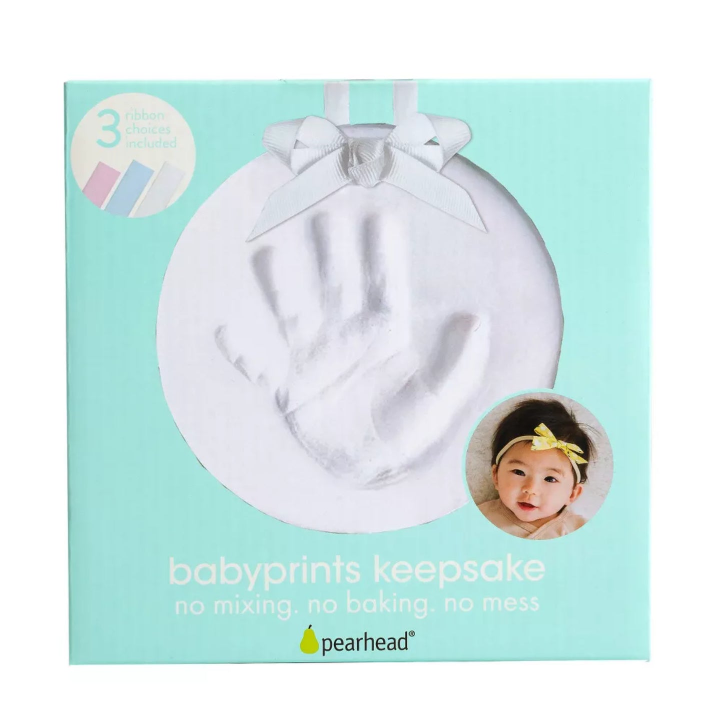 Babyprints Keepsake de Pearhead, kit de impresión de huellas, color blanco, packaging frontal