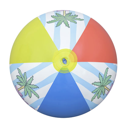 Pelota grande para piscina Stitch con diseño colorido y palmeras, ideal para diversión en el agua