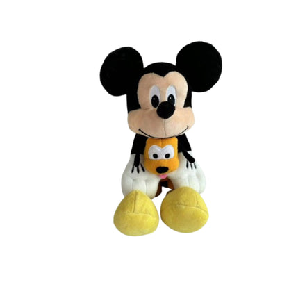 Peluche Disney de Mickey Mouse con Pluto, suave y colorido para niños