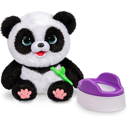 Peluche osos panda con vaso y detalle en verde, juguete educativo