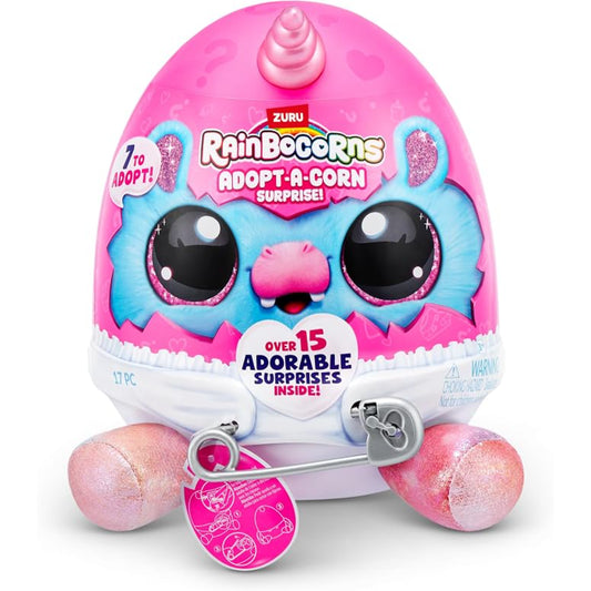 Peluche Rainbowcorn rosa con sorpresas adorables, juguete interactivo para niños