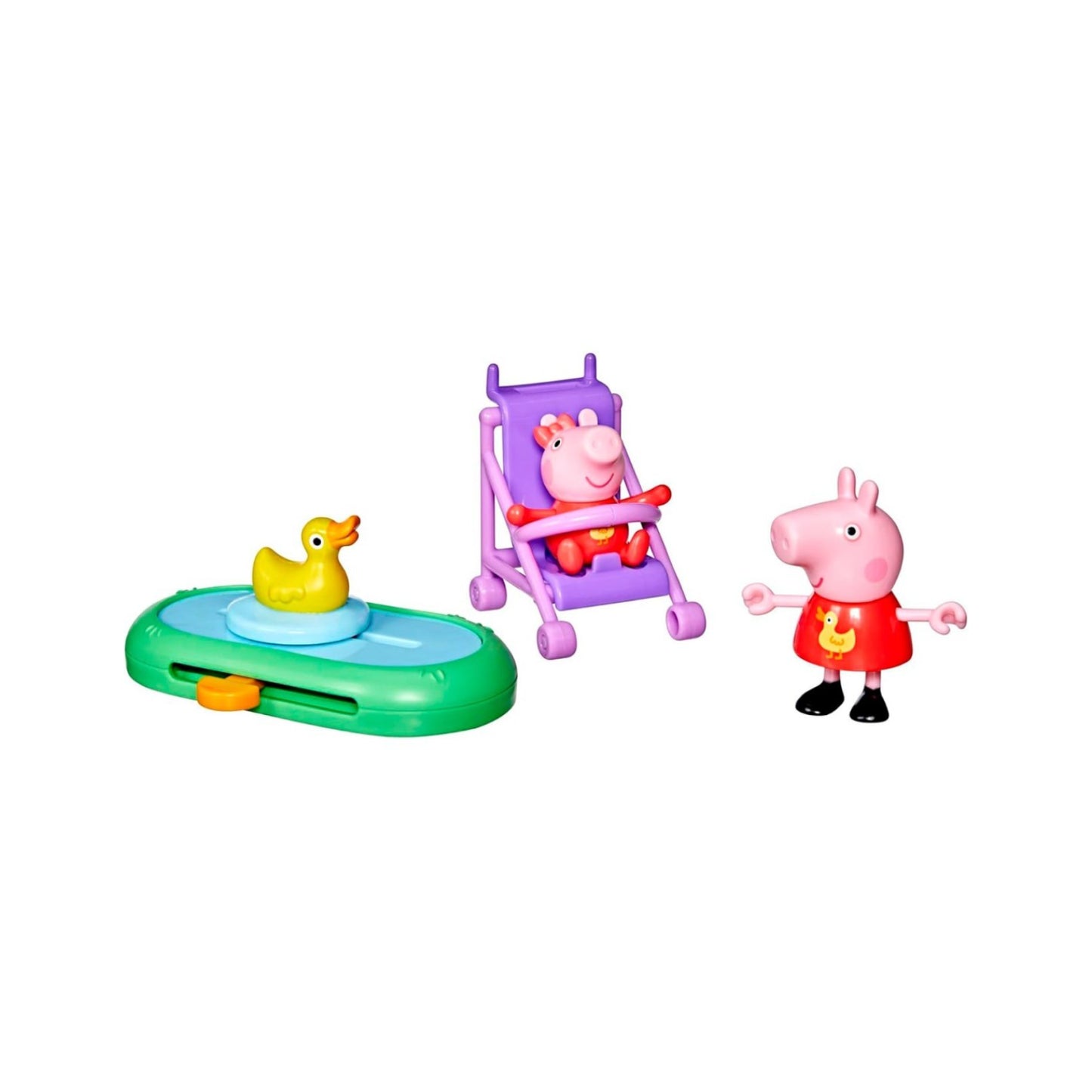 Peppa Pig, pato de juguete, set juego de mesa en ambiente infantil