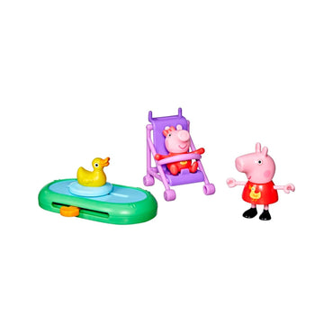 Peppa Pig, pato de juguete, set juego de mesa en ambiente infantil