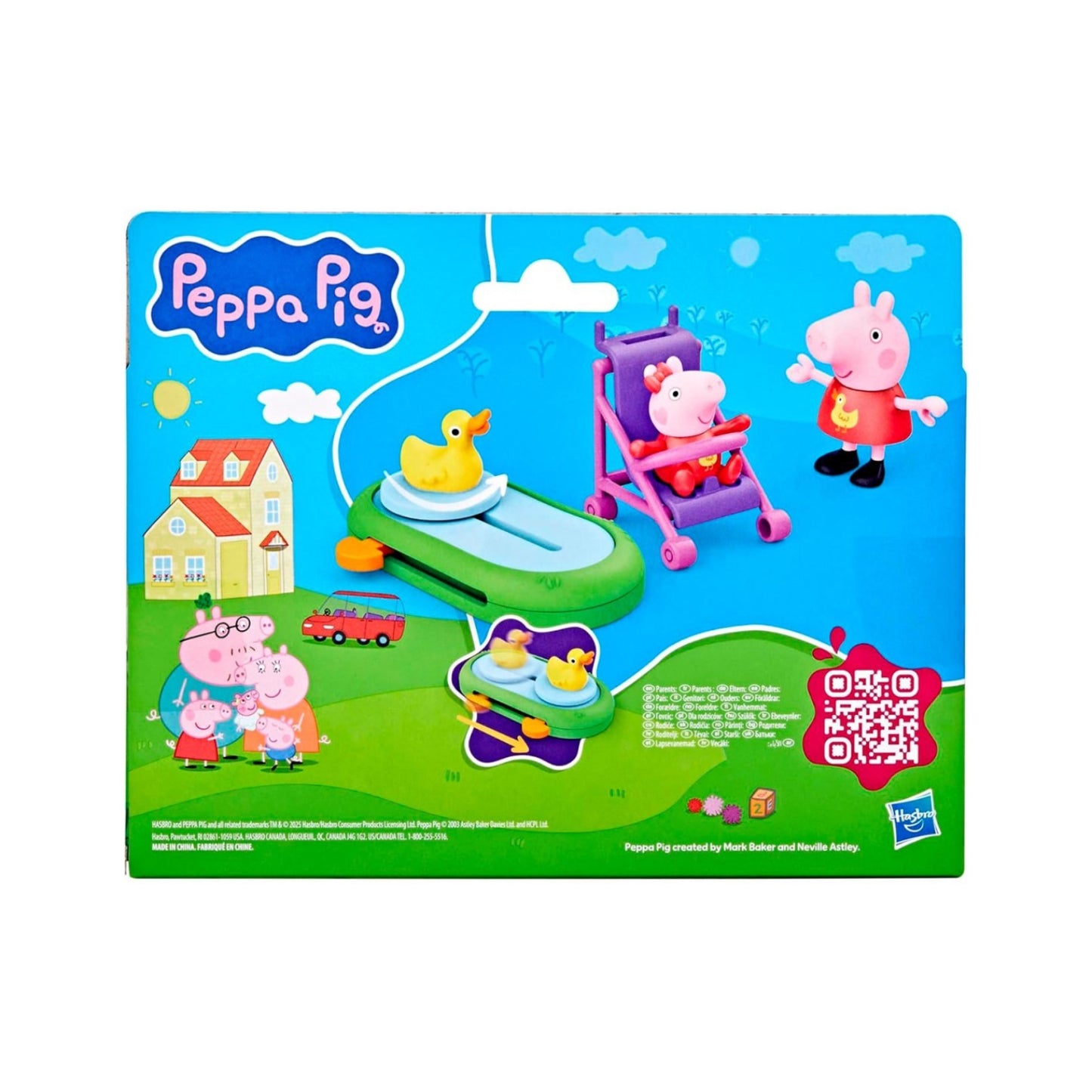 Set juego de mesa Peppa Pig con figuras coloridas en un entorno infantil divertido