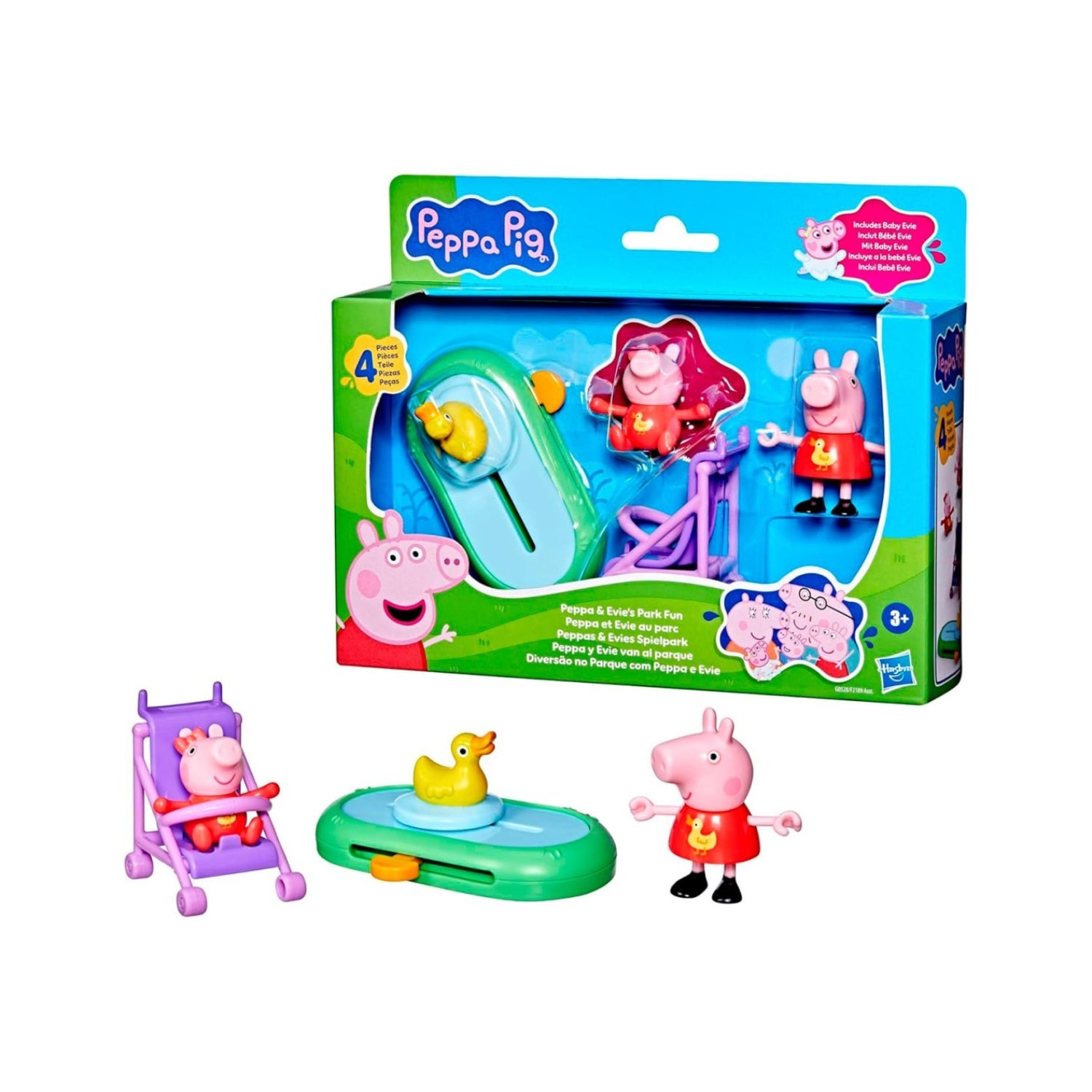 set juego de mesa Peppa Pig con figuras y accesorios coloridos