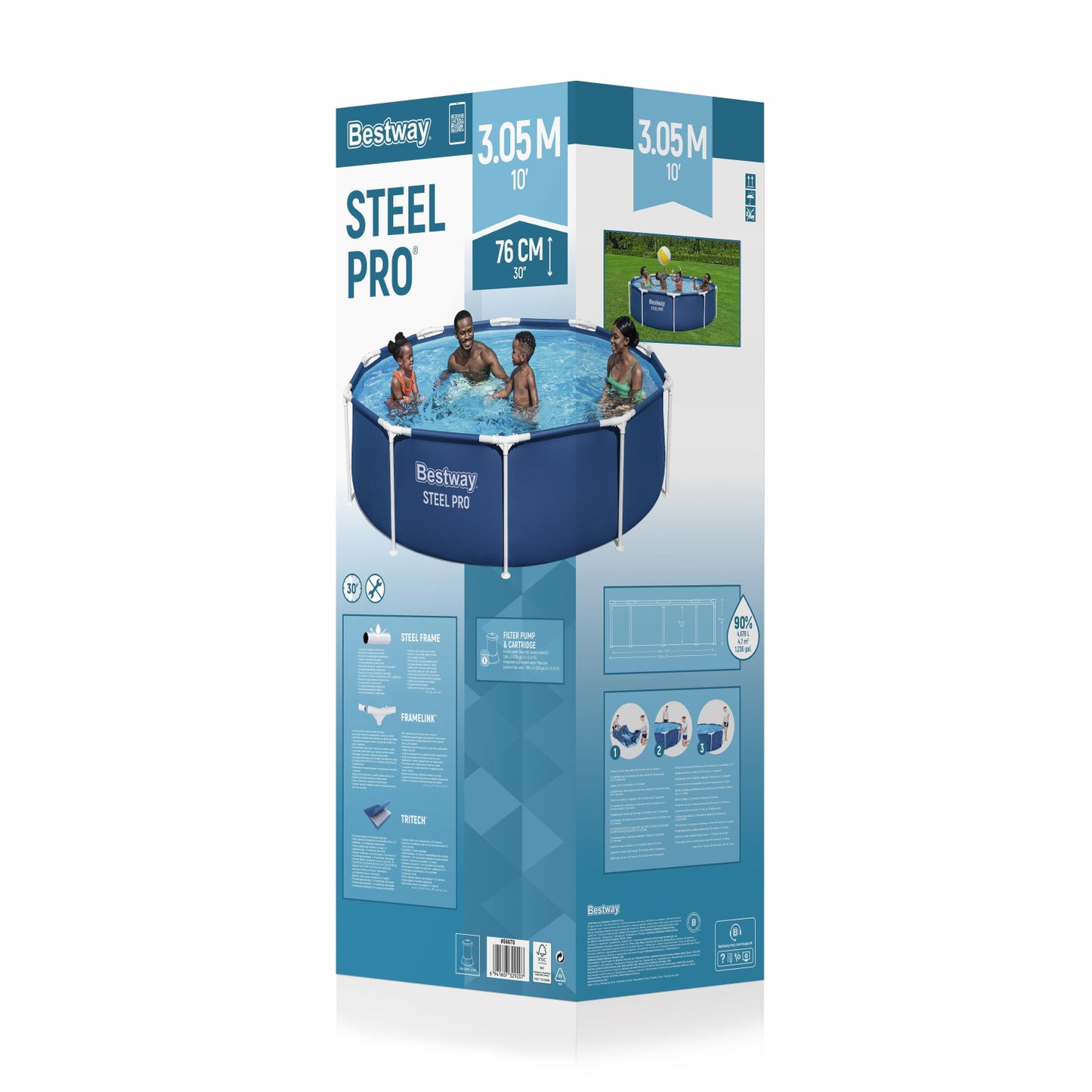 Piscina Redonda Bestway Steel Pro 3.05 m x 76 cm con Filtro
