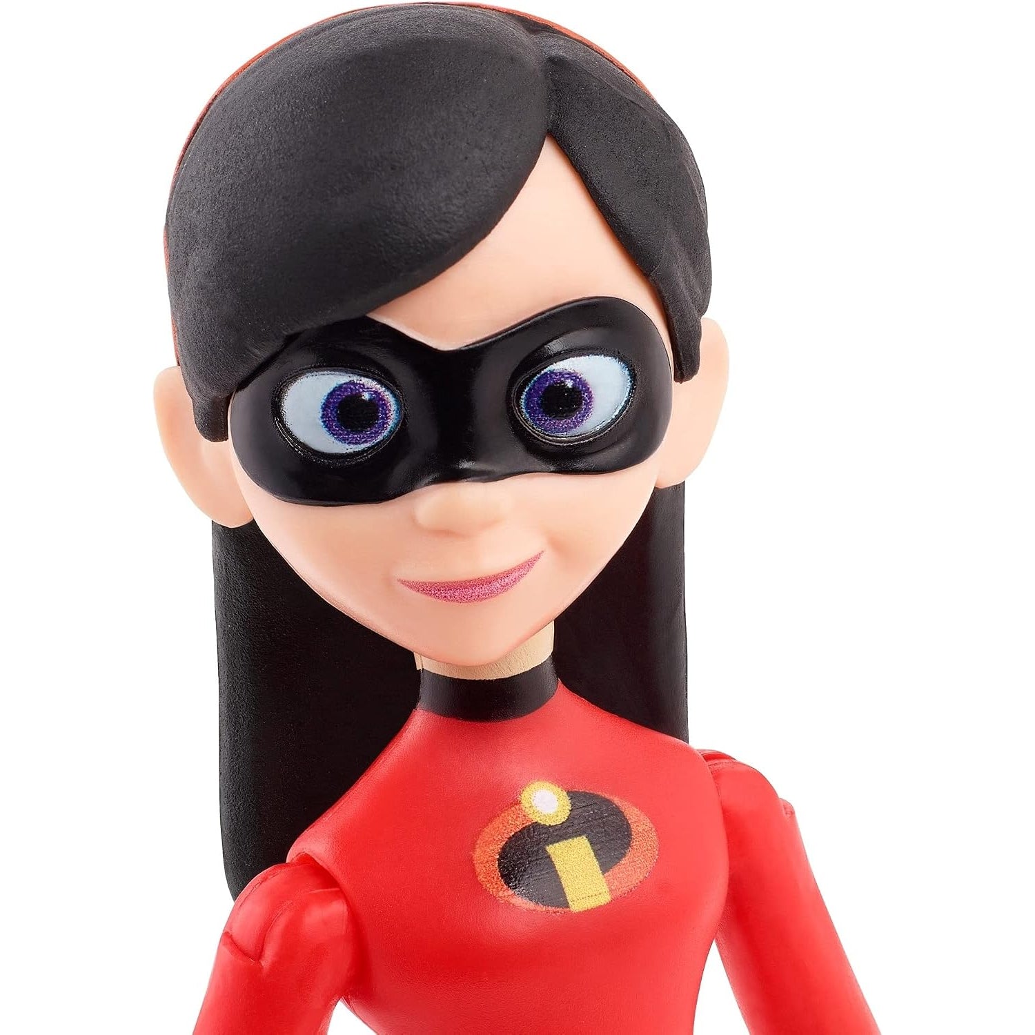 Muñeca Elástica de MATTEL, disfraz rojo, vista frontal, juguete de película de superhéroes