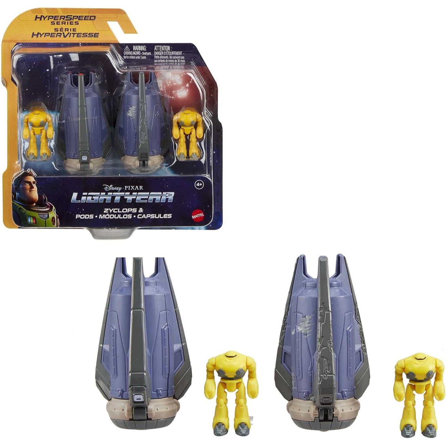 Juego de figuras Cíclope de Disney Pixar, dos naves y personajes de Buzz Lightyear