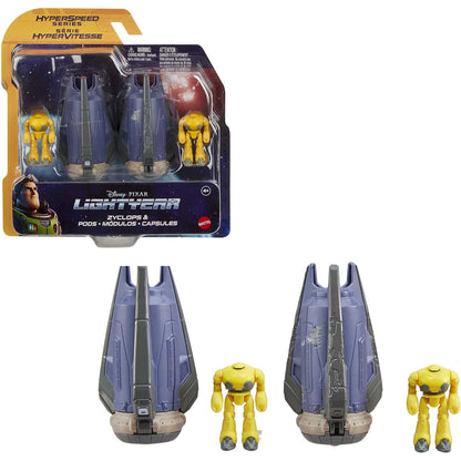 Juego de figuras Cíclope de Disney Pixar, dos naves y personajes de Buzz Lightyear