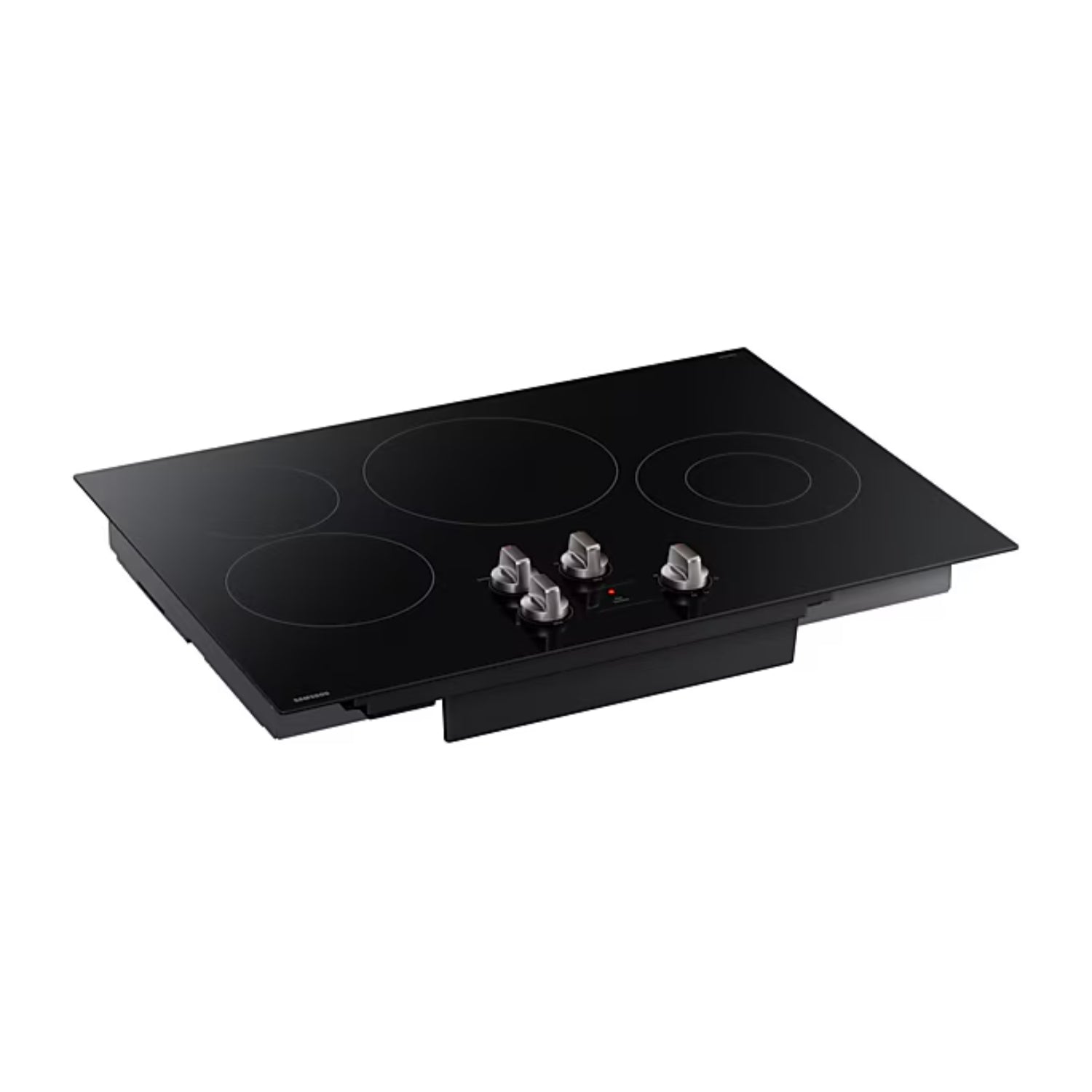 Placa vitrocerámica eléctrica 4 quemadores Samsung en color negro con mandos frontales