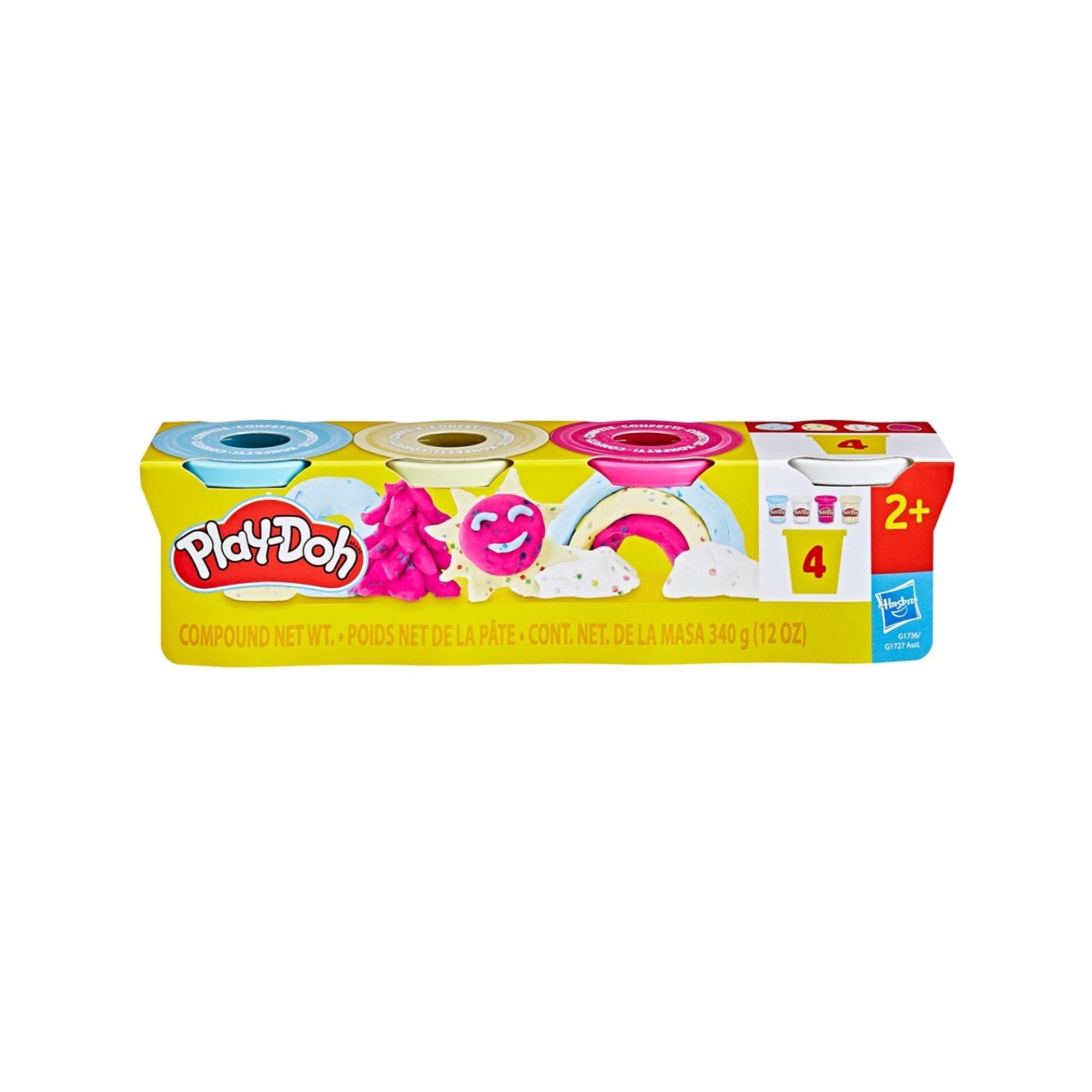 Play-Doh set de 4 botes de masas de colores para niños, manualidades y diversión creativa
