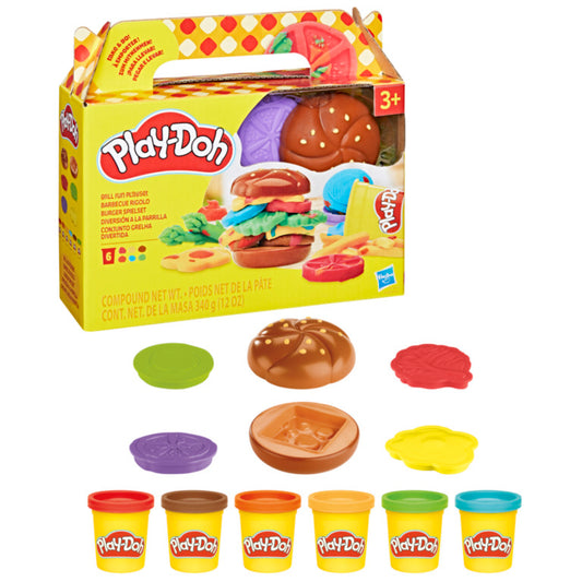 Juego de masa Play-Doh con colores vibrantes y moldes en vista frontal