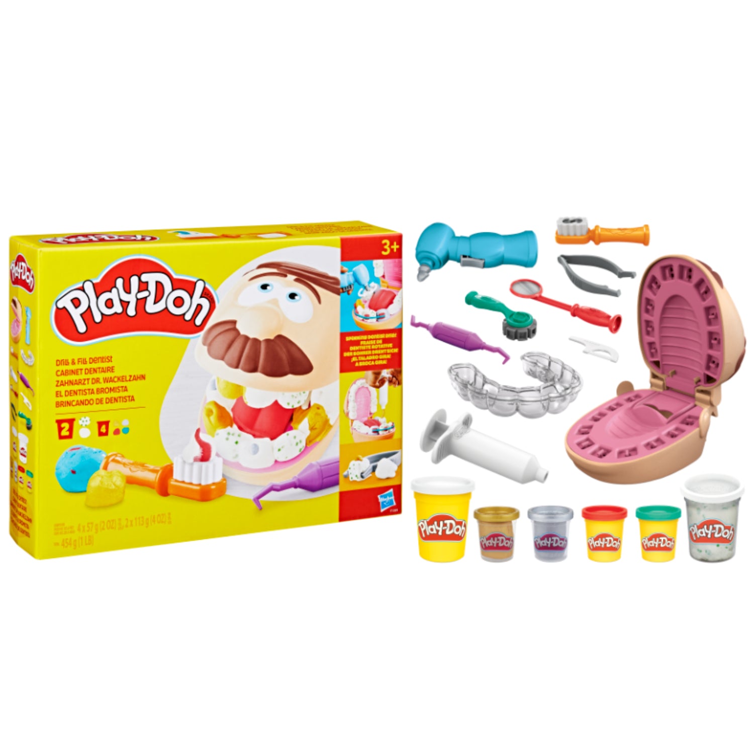Juego de Play Doh con herramientas y colores, caja y accesorios para crear y modelar